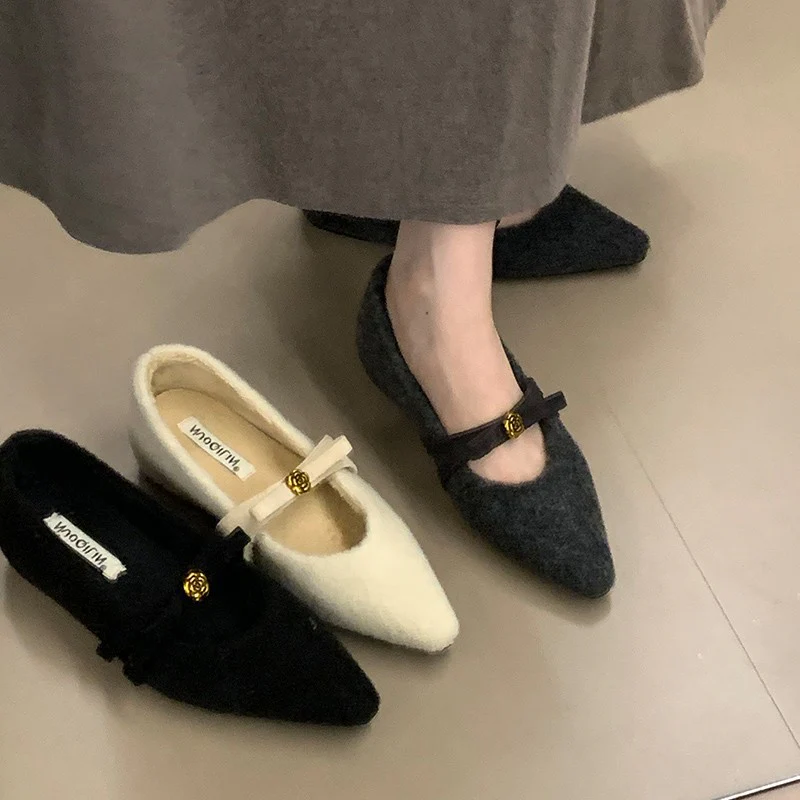 Damen elegante Ballerinas mit dekorativem Schleifenakzent und weichem Innenfutter Heidi Mode - Image 3