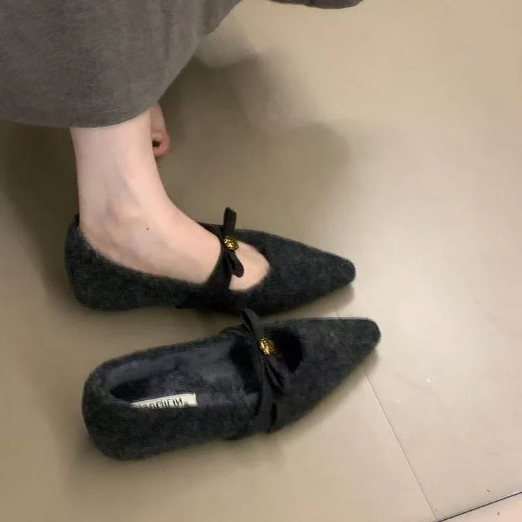 Damen elegante Ballerinas mit dekorativem Schleifenakzent und weichem Innenfutter Heidi Mode - Image 6