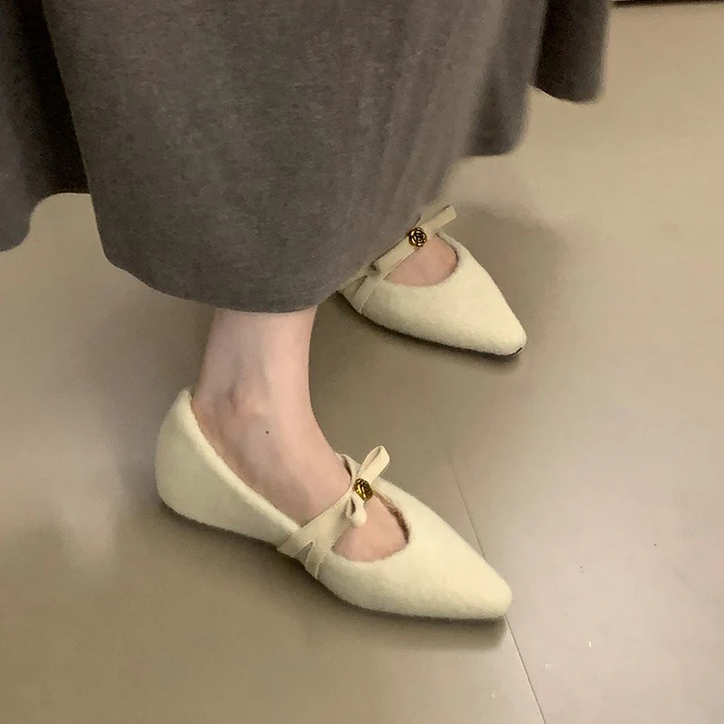 Damen elegante Ballerinas mit dekorativem Schleifenakzent und weichem Innenfutter Heidi Mode - Image 8