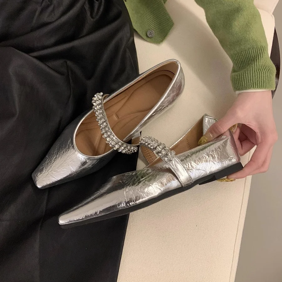 Damen elegante Ballerinas mit dekorativem Strassriemen Heidi Mode - Image 4