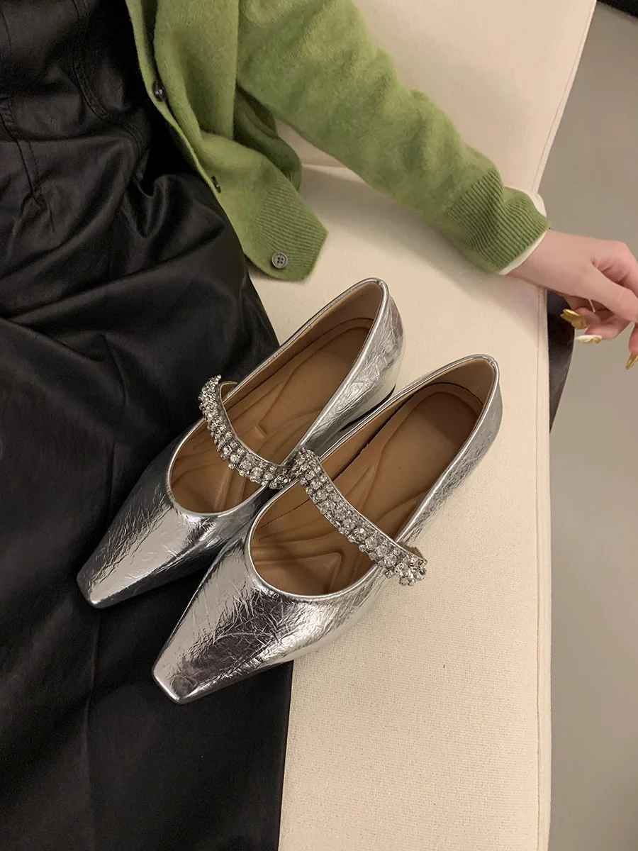 Damen elegante Ballerinas mit dekorativem Strassriemen Heidi Mode - Image 7