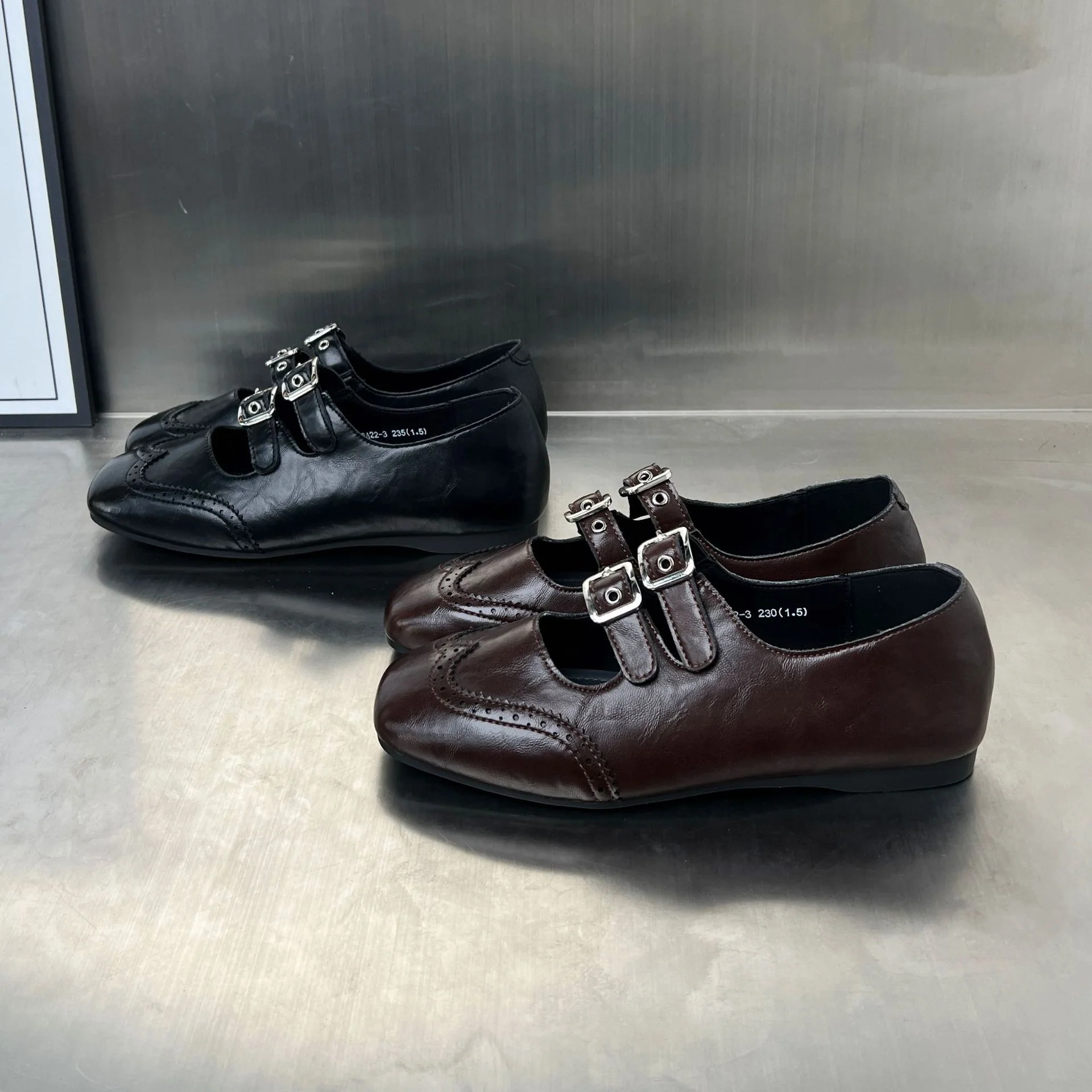 Damen elegante Ballerinas mit doppeltem Schnallenverschluss Heidi Mode - Image 3