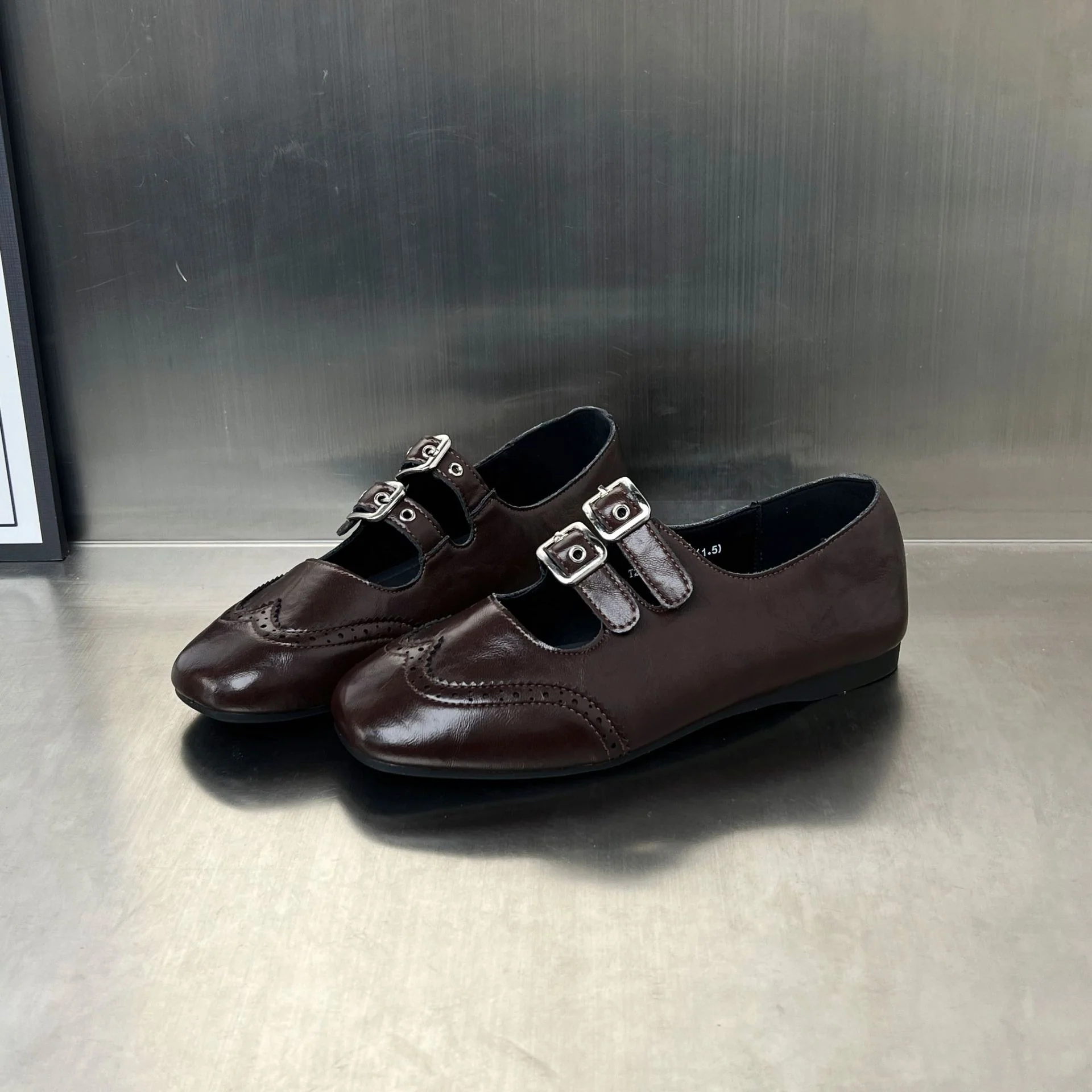 Damen elegante Ballerinas mit doppeltem Schnallenverschluss Heidi Mode - Image 6