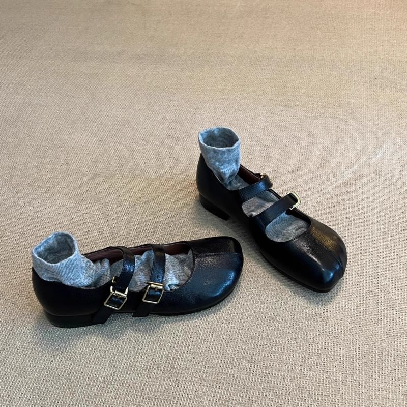 Damen elegante Ballerinas mit doppeltem Schnallenverschluss und veganer Lederoberfläche Heidi Mode - Image 6