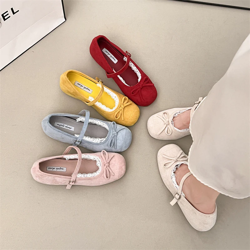 Damen elegante Ballerinas mit feiner Spitzenverzierung und praktischem Schnallenverschluss Heidi Mode - Image 3