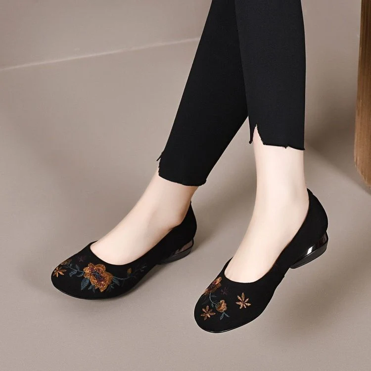 Damen Elegante Ballerinas mit floralem Stickdesign und weichem Futter Heidi Mode - Image 2