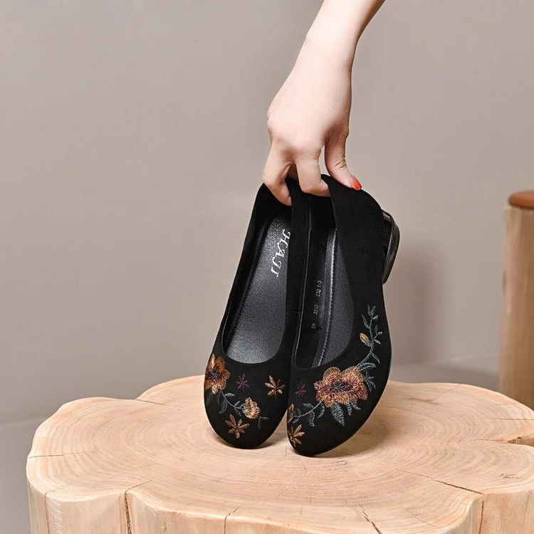 Damen Elegante Ballerinas mit floralem Stickdesign und weichem Futter Heidi Mode - Image 3