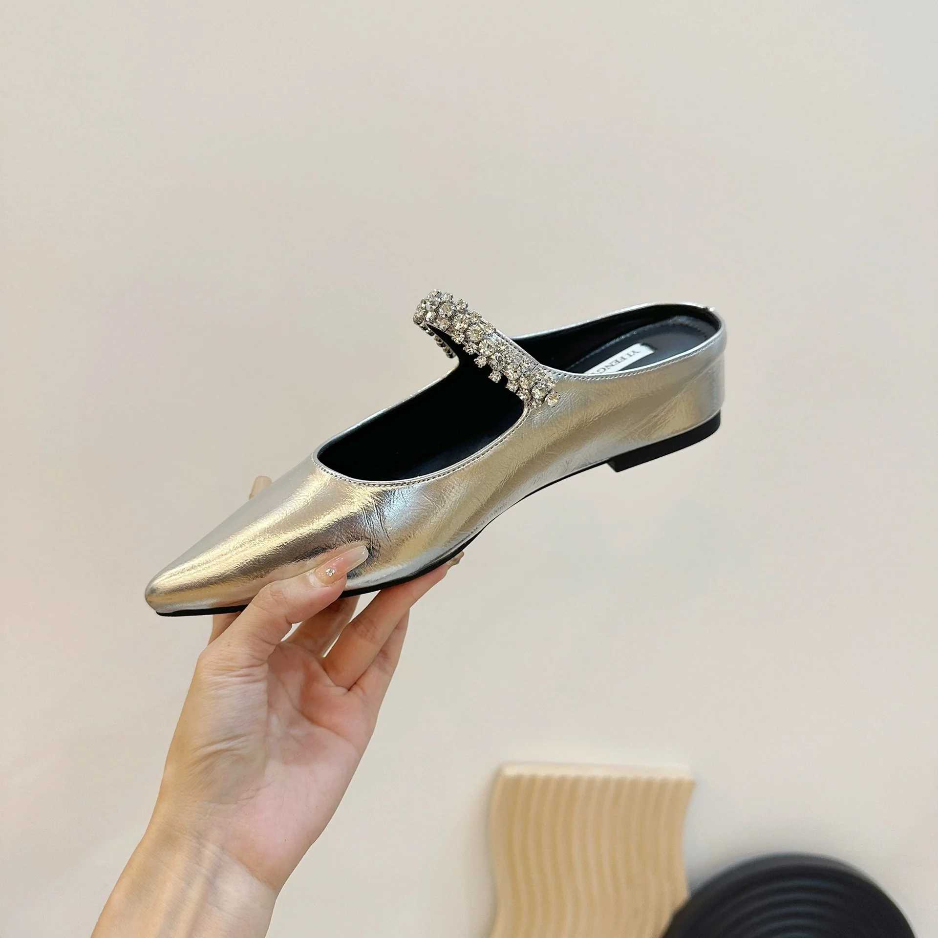 Damen elegante Ballerinas mit funkelndem Strassband Heidi Mode