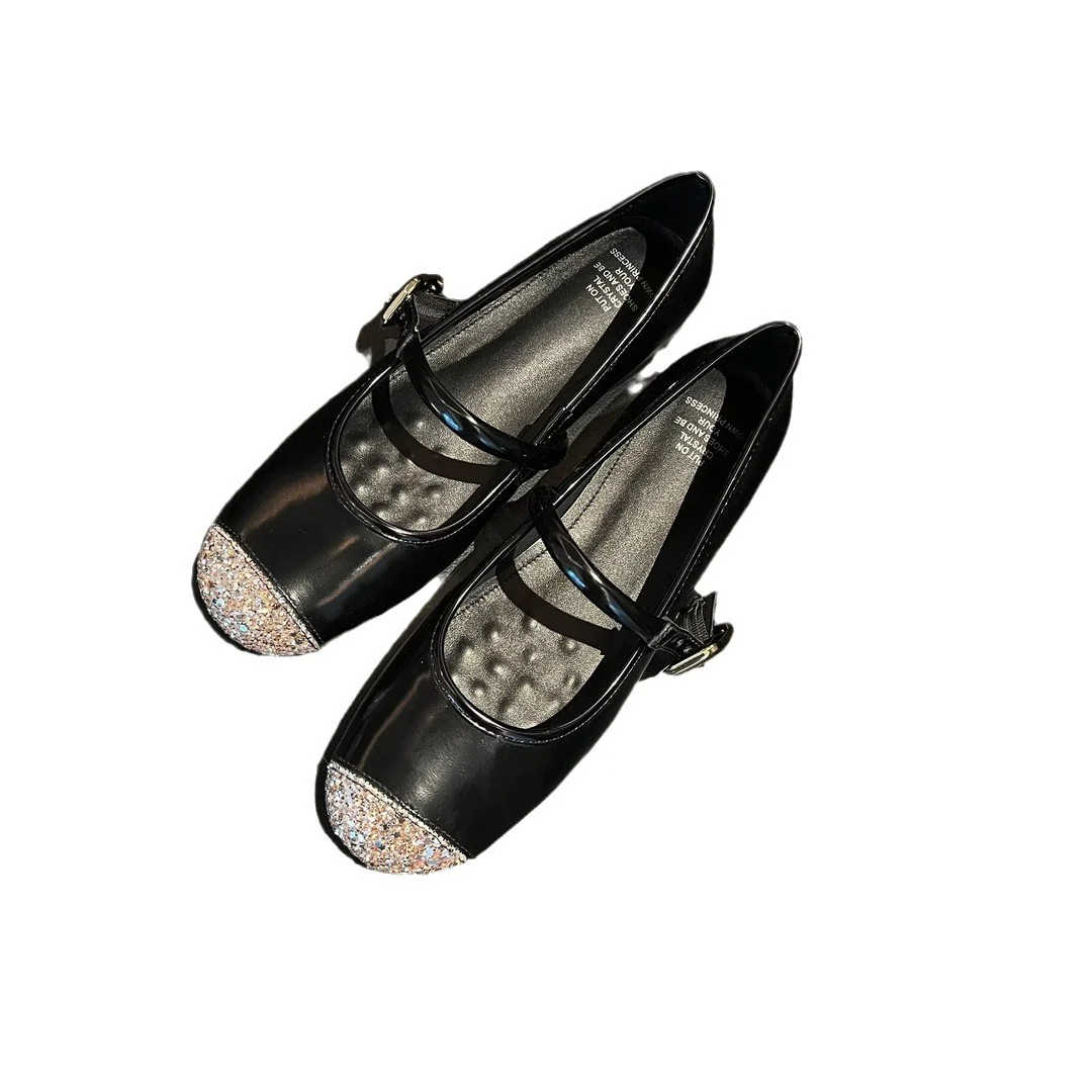 Damen elegante Ballerinas mit funkelnden Akzenten und komfortablem Blockabsatz Heidi Mode - Image 5