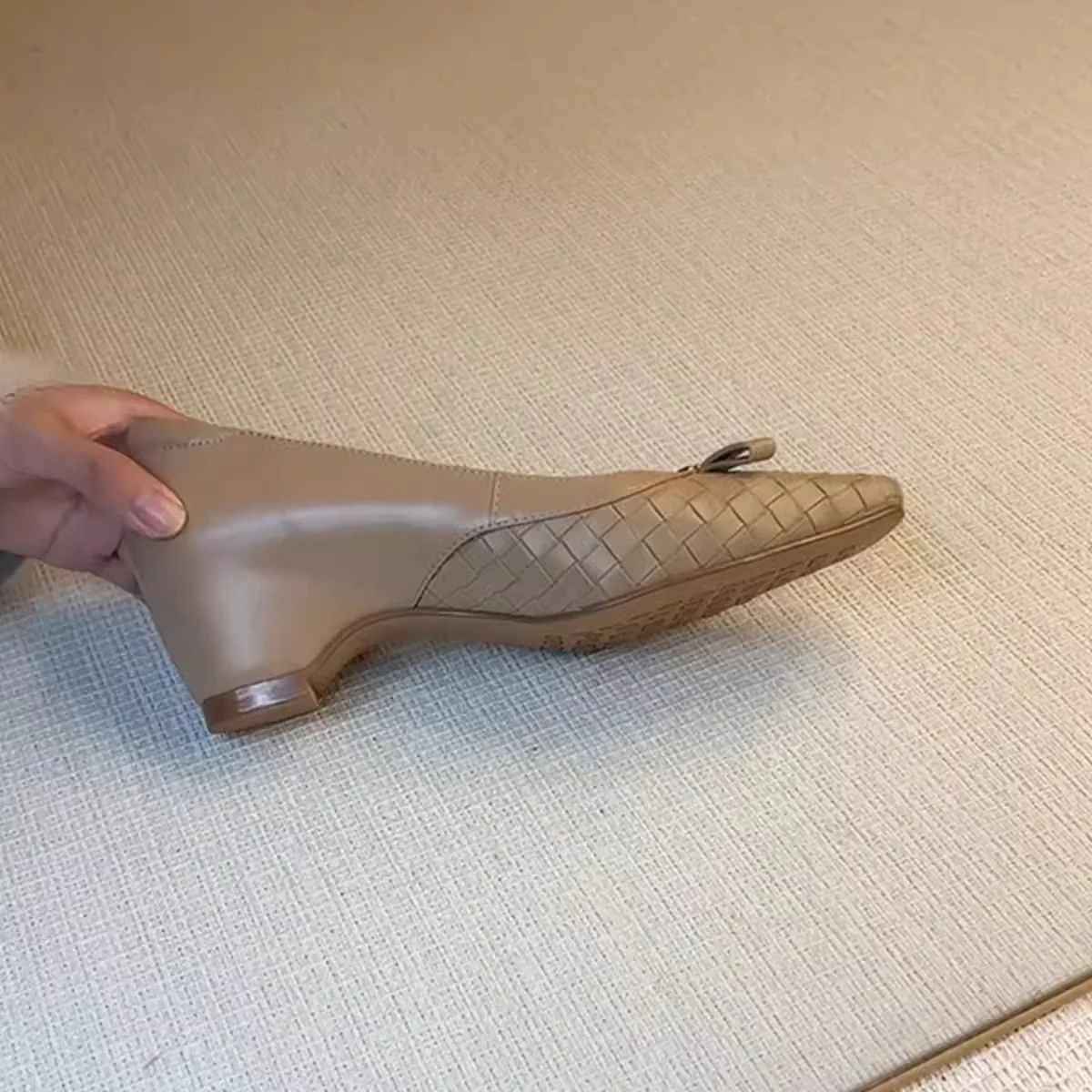Damen elegante Ballerinas mit geflochtenem Design und modischem Schleifenakzent Heidi Mode - Image 3