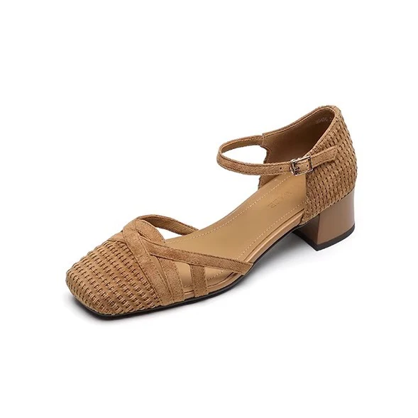 Damen Elegante Ballerinas mit geflochtener Struktur und verstellbarem Riemen Heidi Mode - Image 5