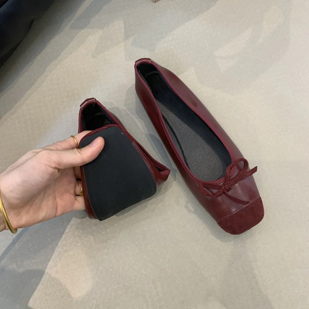 Damen elegante Ballerinas mit glänzendem Obermaterial und zierlicher Schleifenverzierung Heidi Mode - Image 4