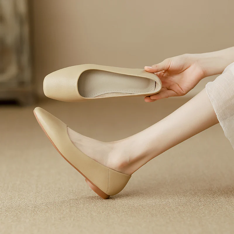 Damen elegante Ballerinas mit komfortablem Fußbett und hochwertiger Lederoberfläche Heidi Mode - Image 4