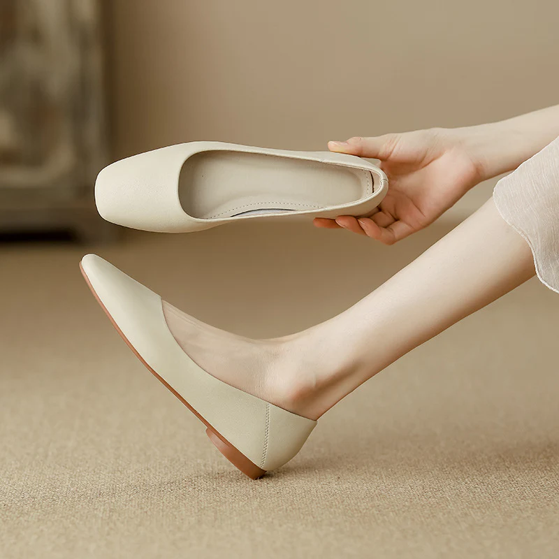 Damen elegante Ballerinas mit komfortablem Fußbett und hochwertiger Lederoberfläche Heidi Mode - Image 8