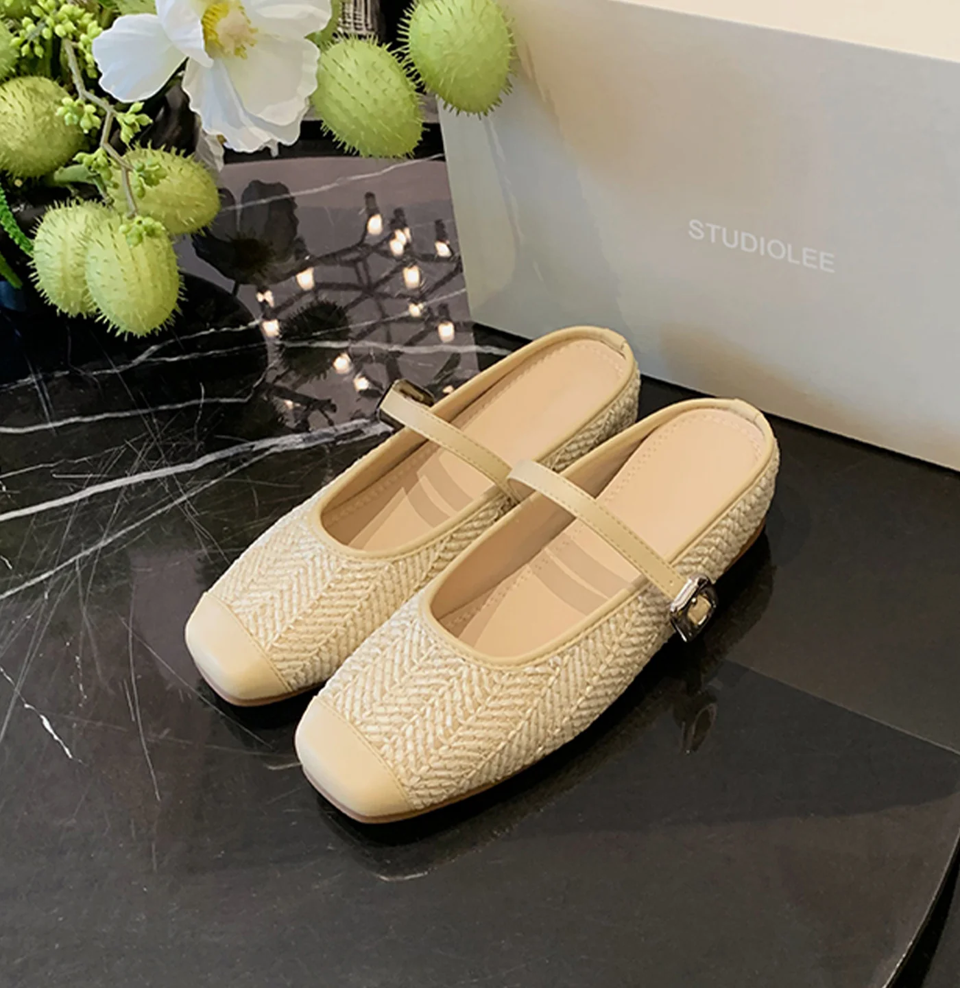 Damen Elegante Ballerinas mit modischem Riemchen und feiner Struktur Heidi Mode - Image 6