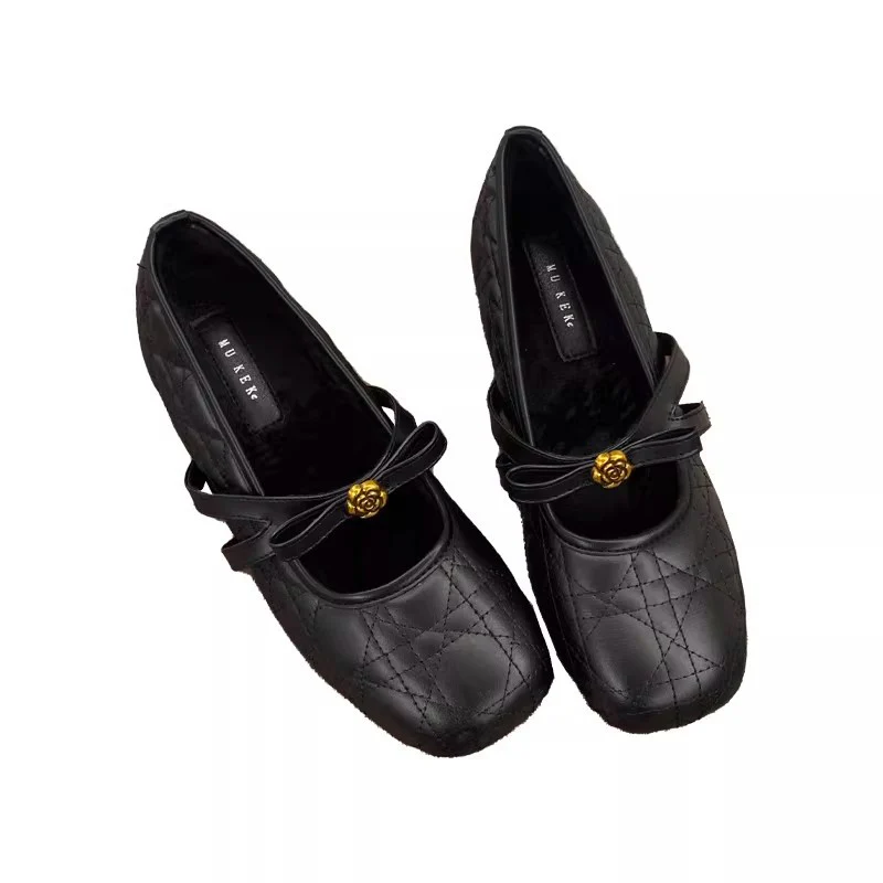 Damen Elegante Ballerinas mit modischem Riemchen und samtiger Oberflächenstruktur Heidi Mode - Image 5