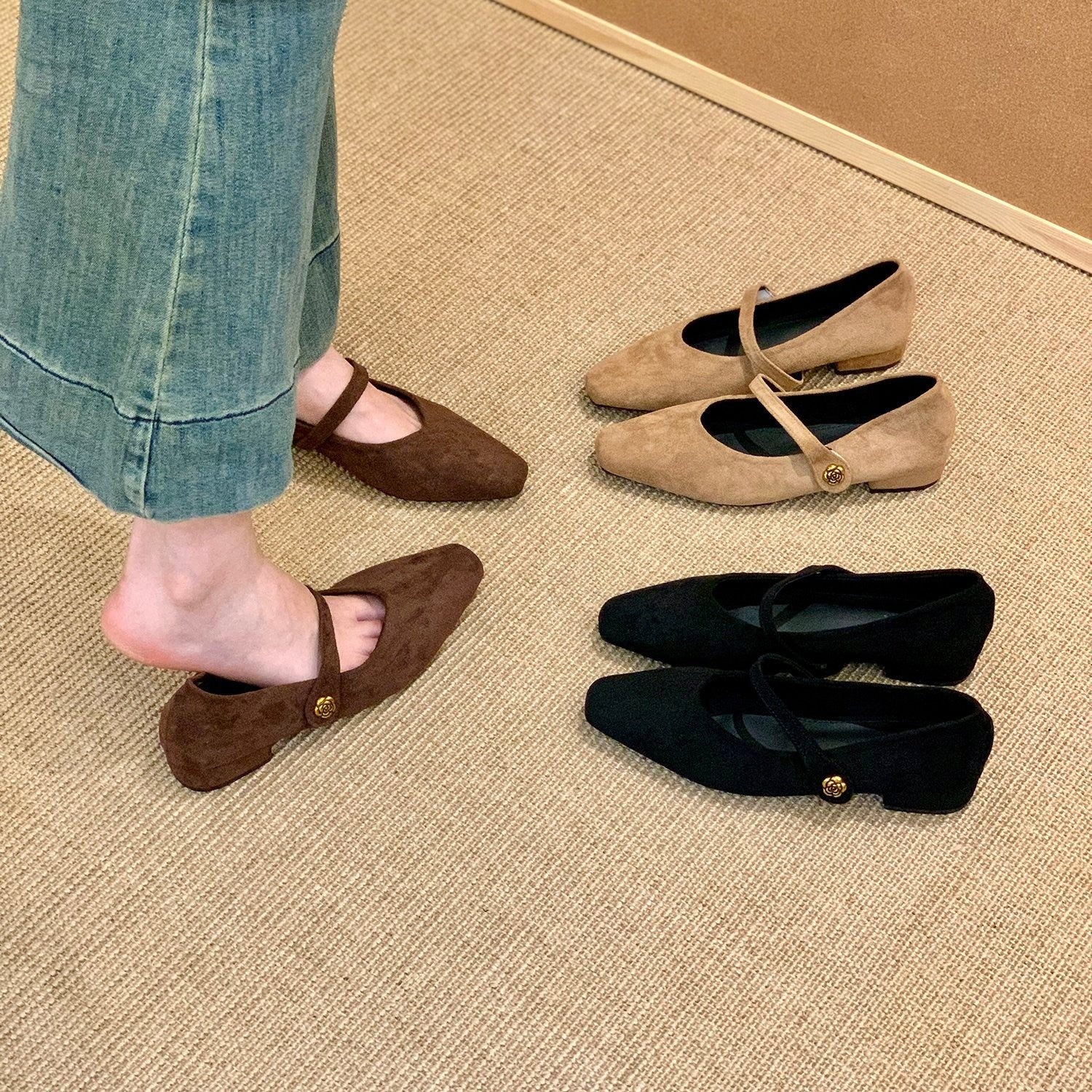Damen elegante Ballerinas mit modischem Riemen und komfortablem Fußbett Heidi Mode - Image 2