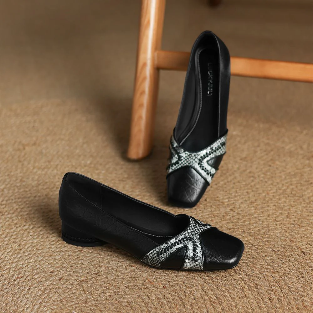 Damen Elegante Ballerinas mit modischem Schnellen-Detail und bequemer Sohle Heidi Mode - Image 2
