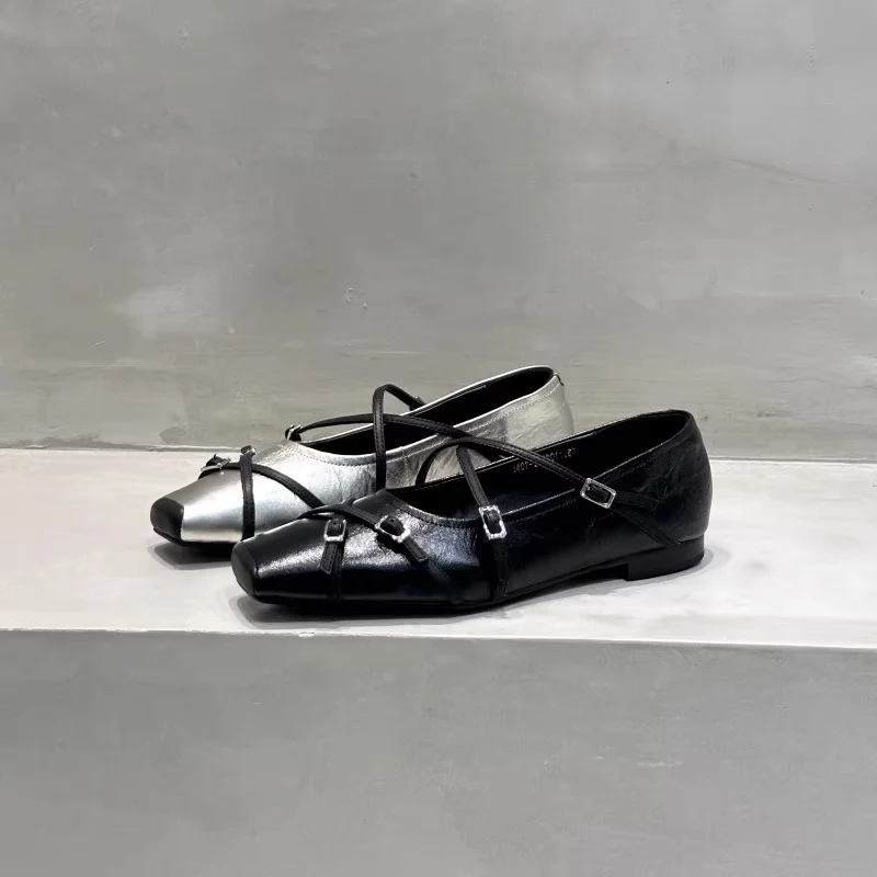 Damen elegante Ballerinas mit modischen Riemchen und exquisite Schnallenverzierung Heidi Mode - Image 2