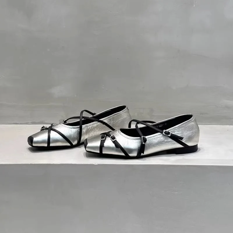 Damen elegante Ballerinas mit modischen Riemchen und exquisite Schnallenverzierung Heidi Mode - Image 3