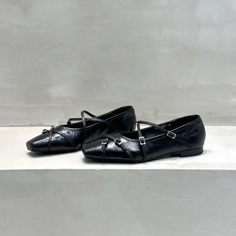 Damen elegante Ballerinas mit modischen Riemchen und exquisite Schnallenverzierung Heidi Mode - Image 6