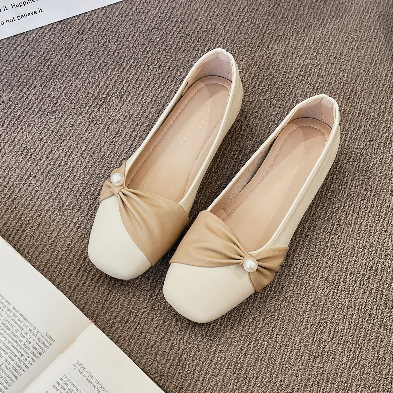 Damen elegante Ballerinas mit modischer Rüschendetail und Perlenakzent Heidi Mode - Image 3