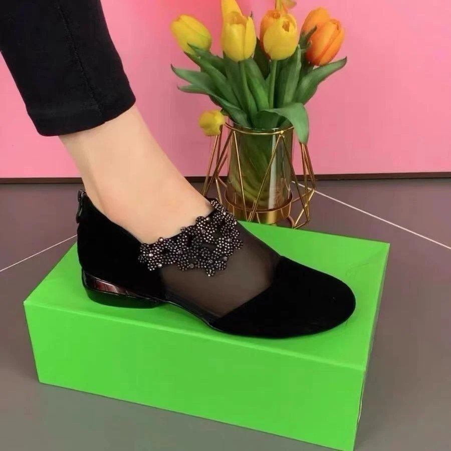Damen elegante Ballerinas mit transparenten Einsätzen und verzierten Details Heidi Mode - Image 4