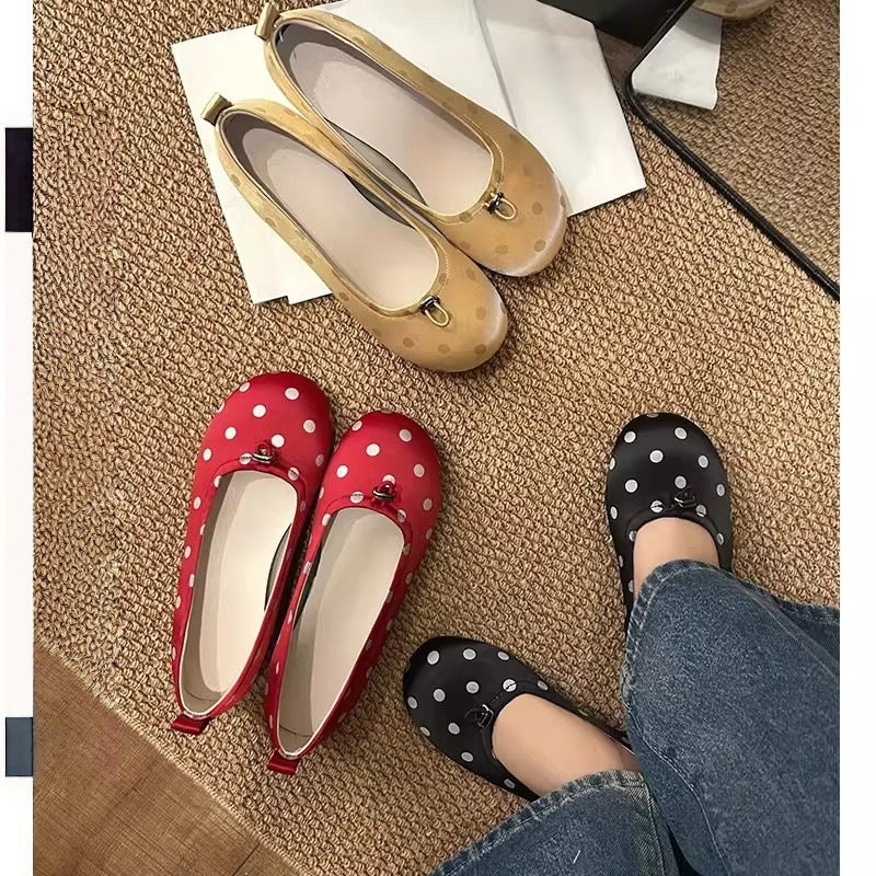 Damen elegante Ballerinas mit verspieltem Punkte-Design und komfortablem Fußbett Heidi Mode