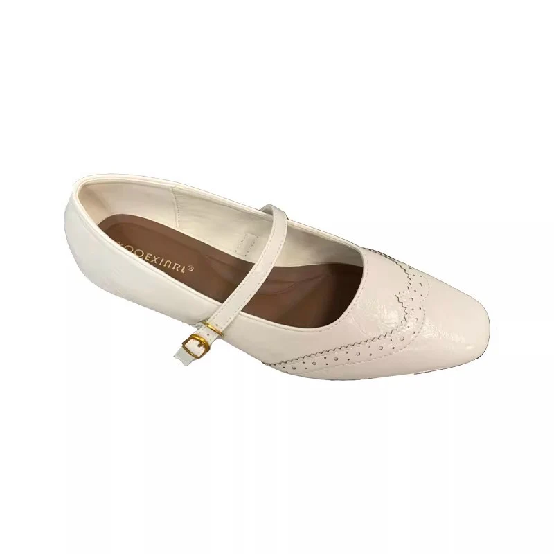 Damen elegante Ballerinas mit verstellbarem Riemen und feinen Ziernähten Heidi Mode - Image 5