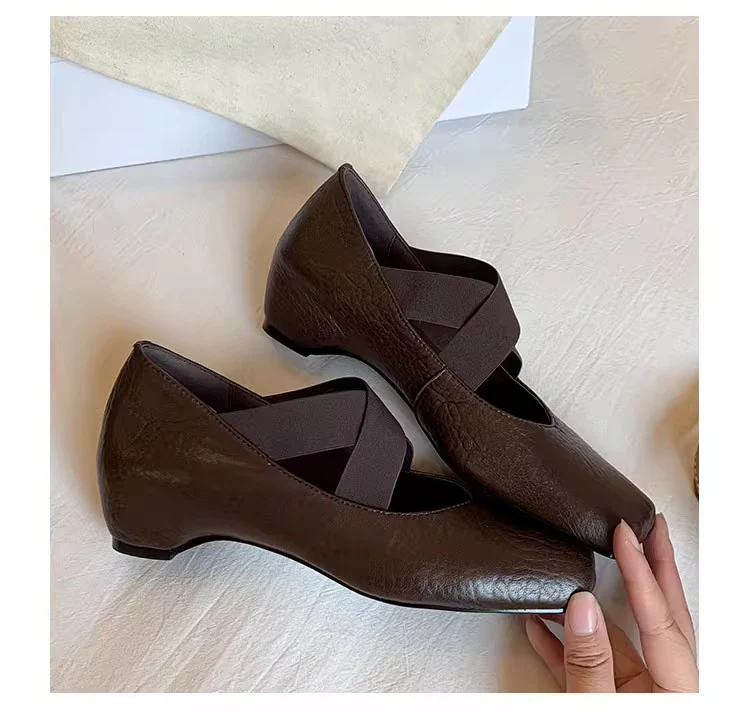 Damen elegante Ballerinas mit verstellbarem Riemen und hochwertiger Lederoberfläche Heidi Mode - Image 7