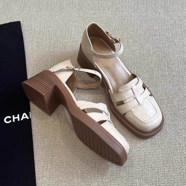 Damen elegante Blockabsatz-Schuhe mit Riemchen von Heidi Mode - Image 3