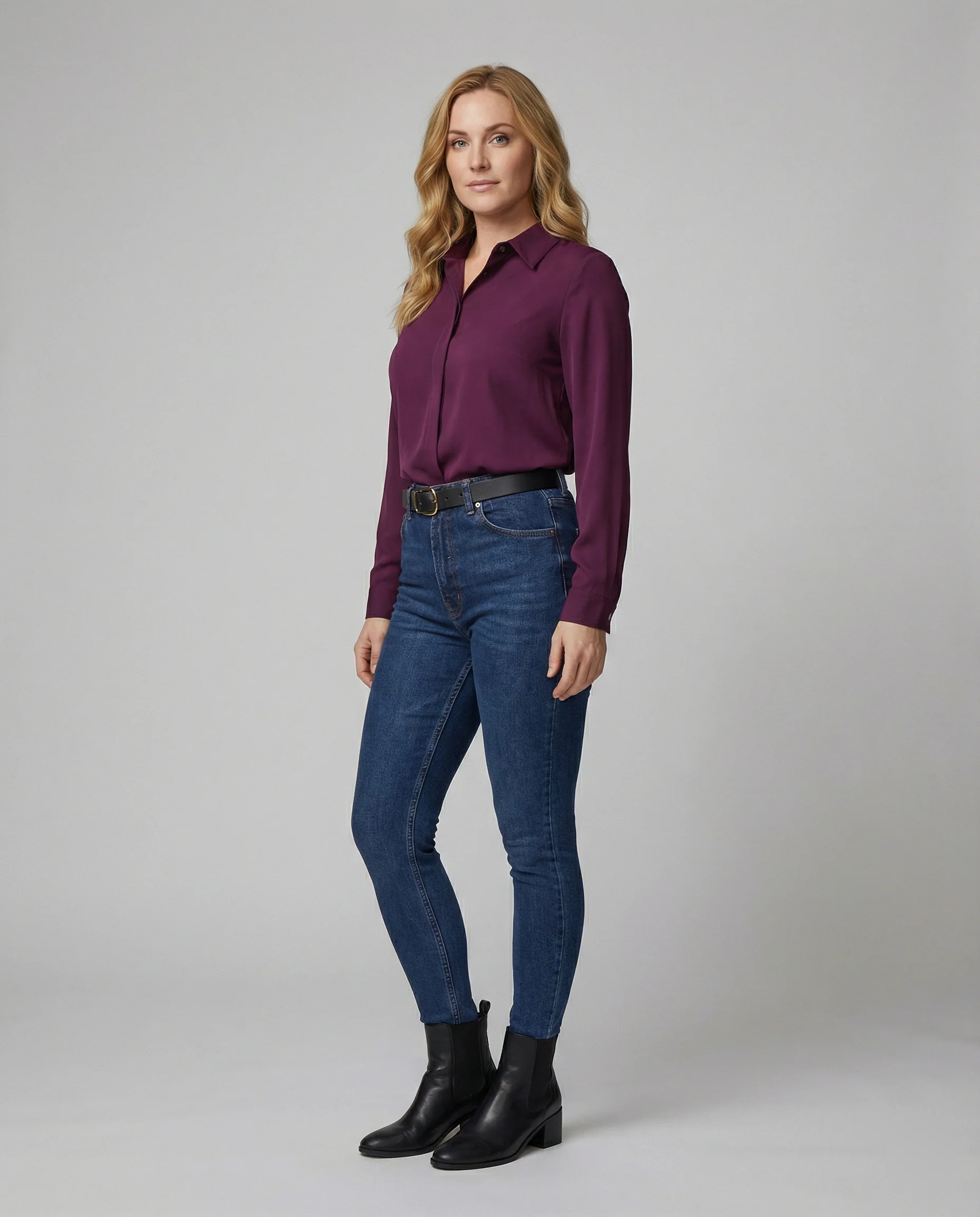 Damen Hemdbluse elegant mit luxuriösem Glanz - Image 2