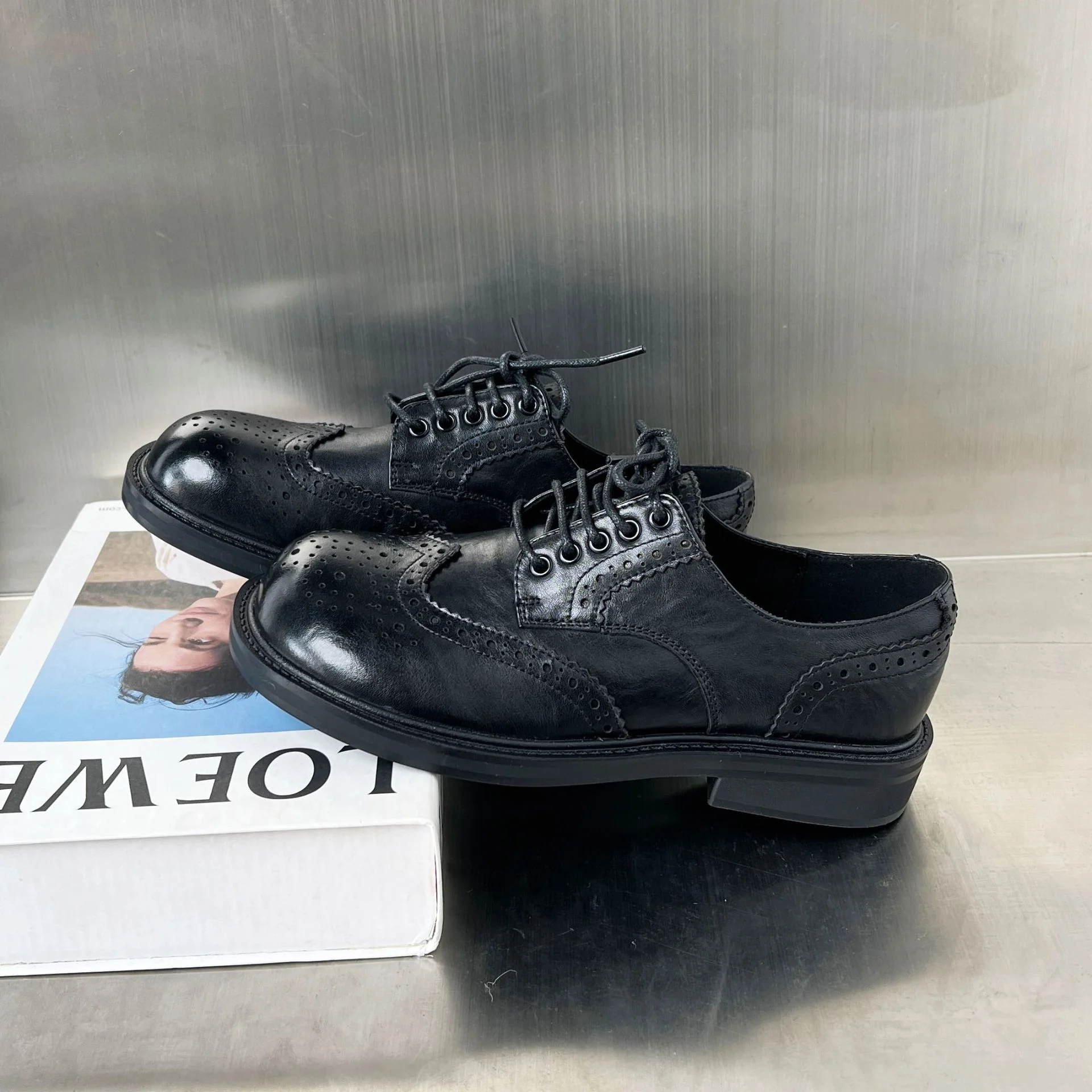 Damen elegante Brogues mit feinem Leder und klassischem Lochdesign Heidi Mode - Image 6