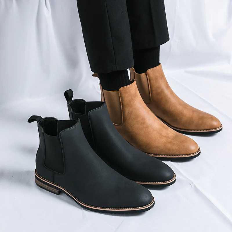 Damen Elegante Chelsea-Boots aus hochwertigem Kunstleder mit flexiblem Gummizug Heidi Mode