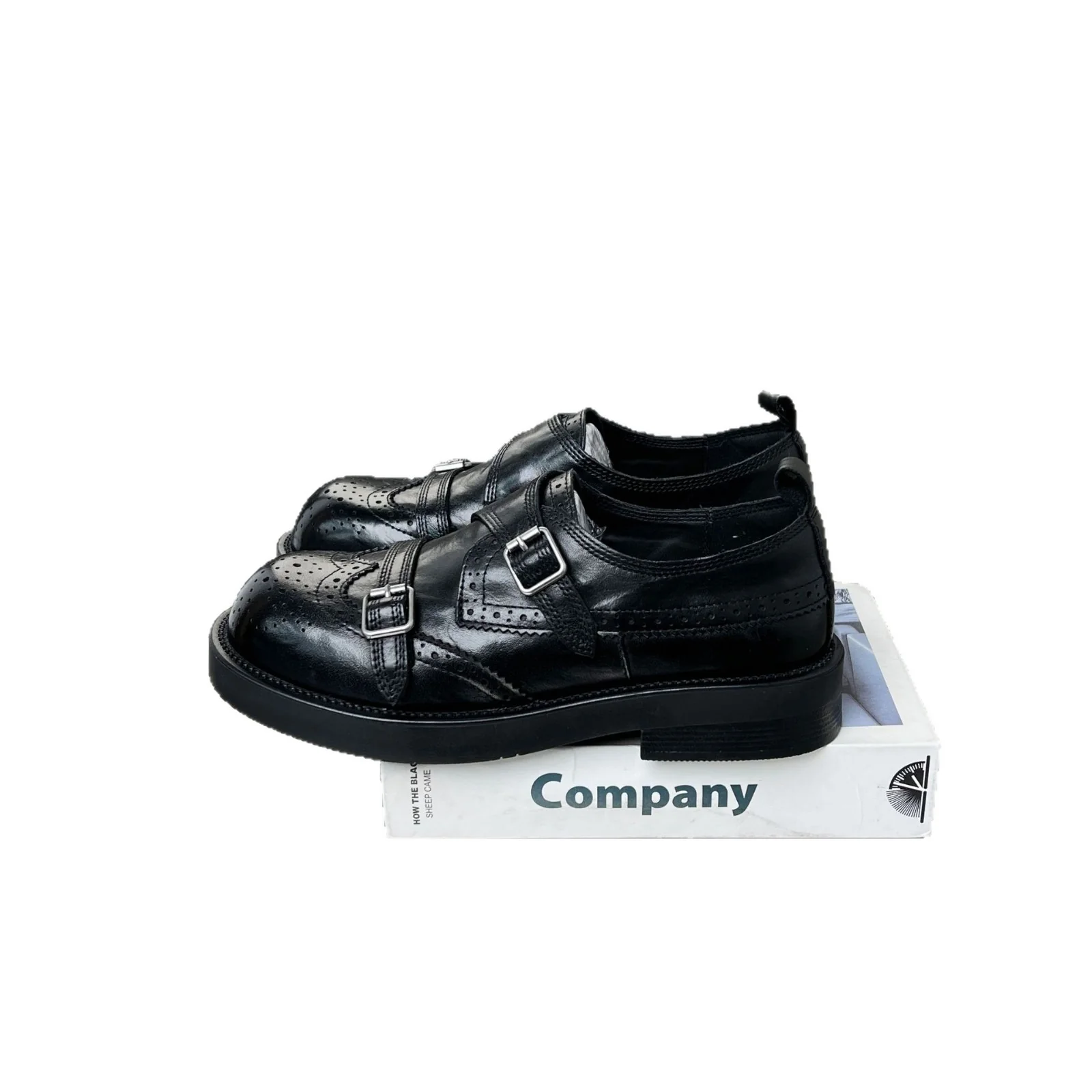Damen elegante Doppel-Schnallen-Mokassins mit klassischem Broguemuster Heidi Mode - Image 5