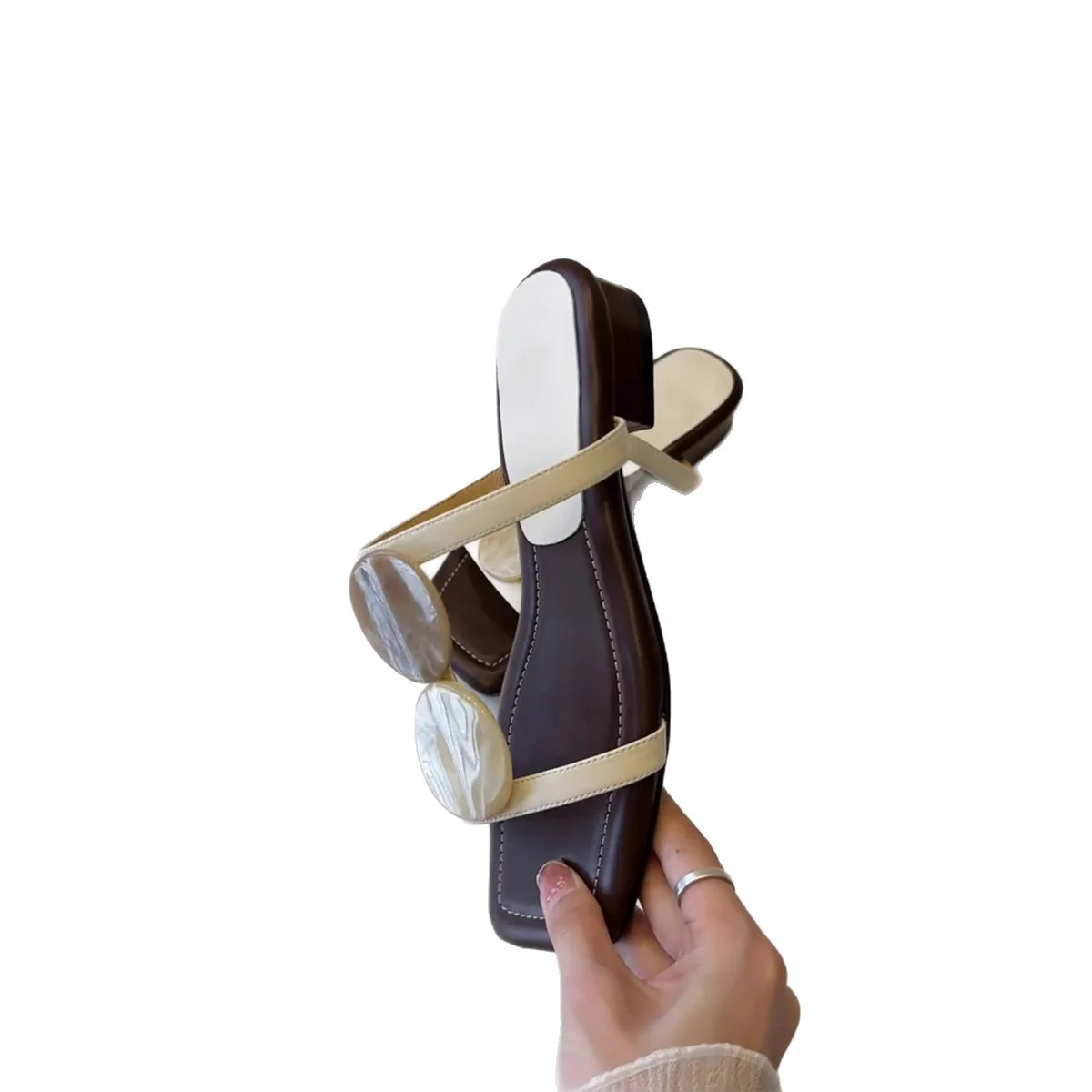 Damen elegante Flip-Flops mit dekorativen Perlenapplikationen Heidi Mode - Image 5