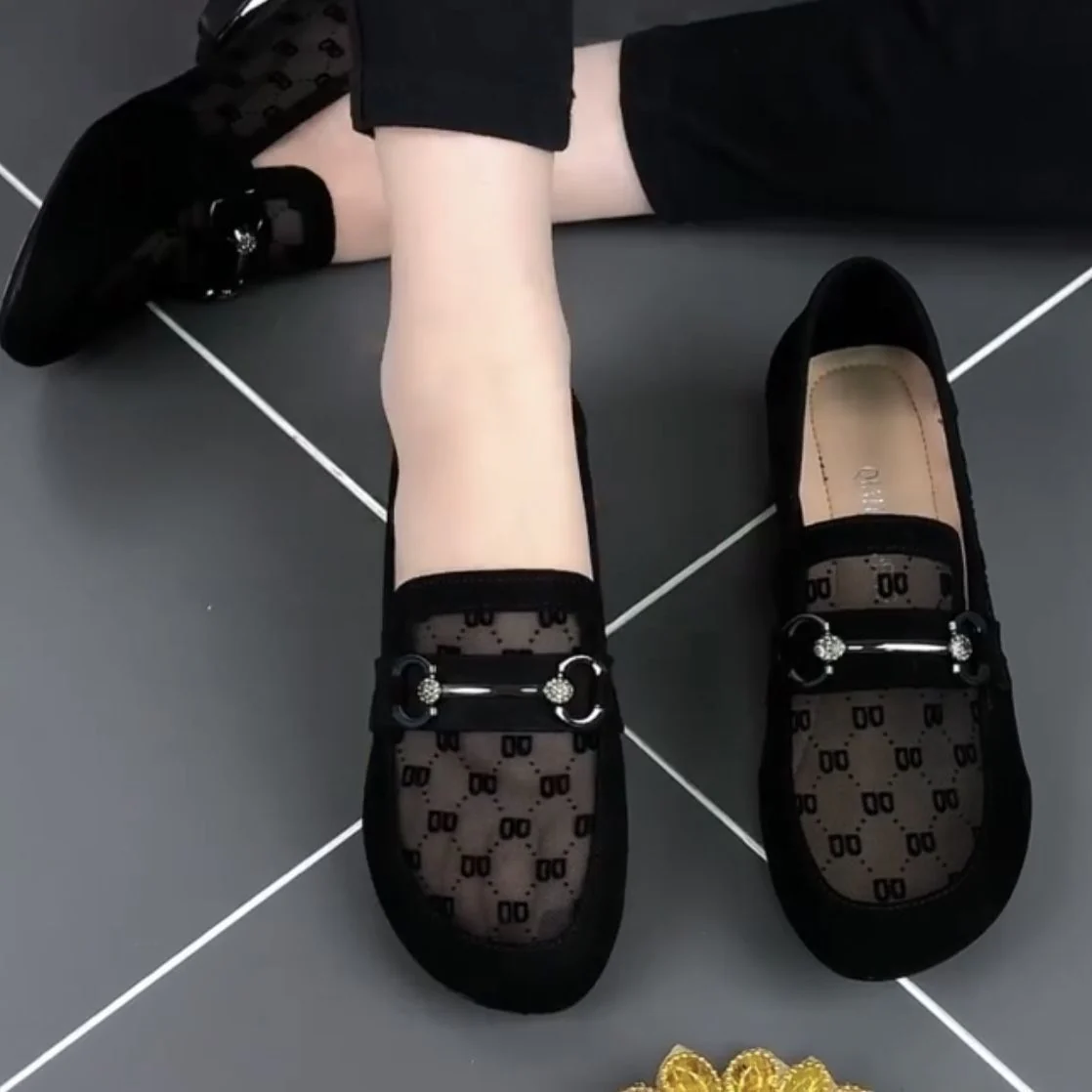 Damen elegante Halbschuhe mit transparenter Spitze und Blockabsatz Heidi Mode - Image 3