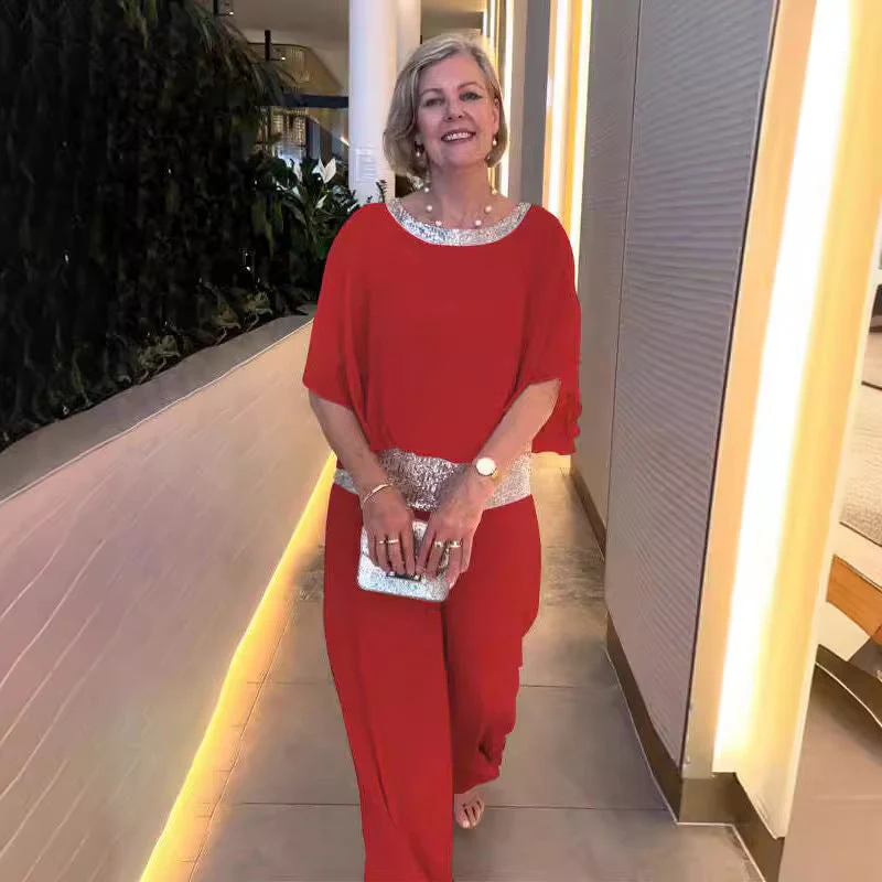 Damen Elegante Jumpsuit mit Schimmerndem Taillenbund Heidi-Mode - Image 2