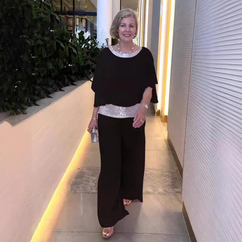 Damen Elegante Jumpsuit mit Schimmerndem Taillenbund Heidi-Mode - Image 4