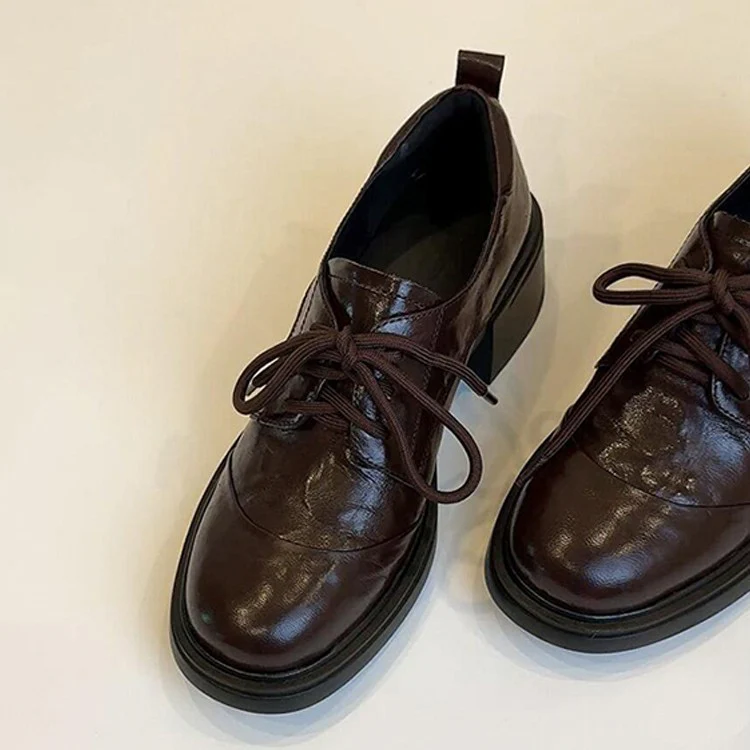 Damen Elegante Komfort-Schnürschuhe mit modischem Blockabsatz Heidi Mode - Image 2