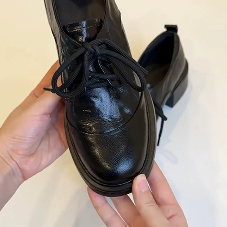 Damen Elegante Komfort-Schnürschuhe mit modischem Blockabsatz Heidi Mode - Image 3