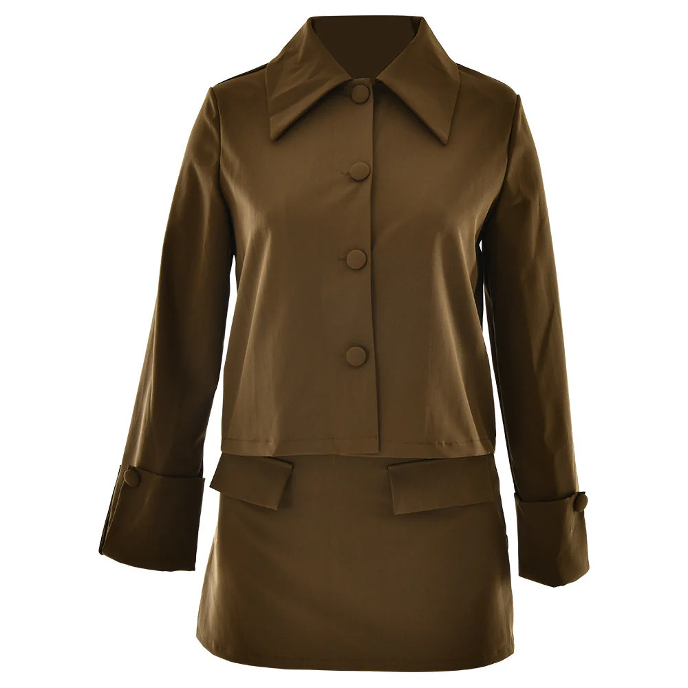 Damen Elegante Kurzjacke mit Übergroßen Kragen und Stilvollen Knopfdetails Heidi-Mode - Image 8