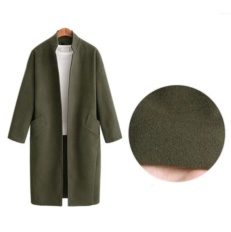 Damen Elegante Langjacke mit Lässigem Kragen und Praktischen Taschen Heidi-Mode - Image 5