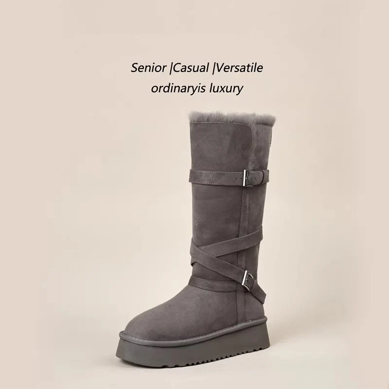 Damen elegante langschaft Stiefel mit verstellbaren Schnallen und rutschfester Sohle Heidi Mode - Image 4