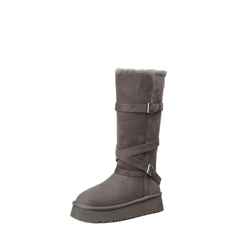 Damen elegante langschaft Stiefel mit verstellbaren Schnallen und rutschfester Sohle Heidi Mode - Image 5