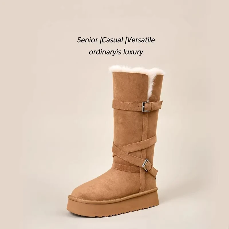 Damen elegante langschaft Stiefel mit verstellbaren Schnallen und rutschfester Sohle Heidi Mode - Image 7