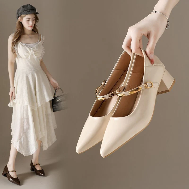 Damen elegante Lederpumps mit Blockabsatz Heidi Mode - Image 3