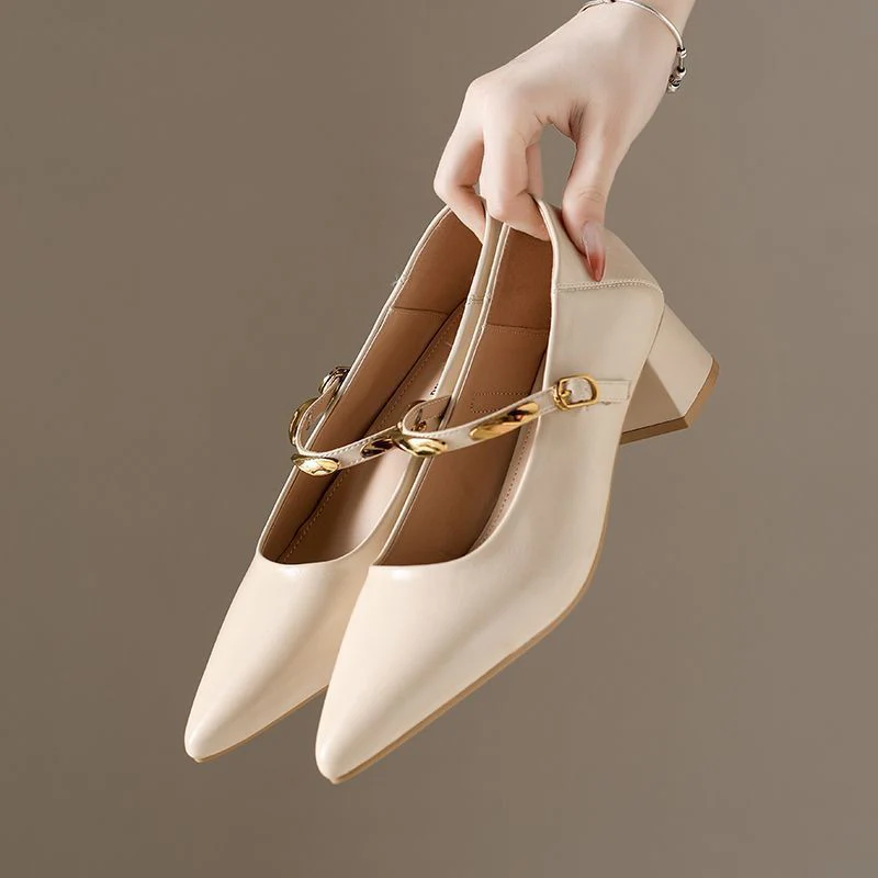 Damen elegante Lederpumps mit Blockabsatz Heidi Mode - Image 6