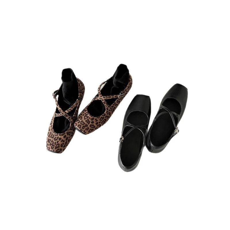 Damen Elegante Mary Jane Ballerinas mit Leopardenmuster und verstellbarem Riemenverschluss Heidi Mode - Image 5