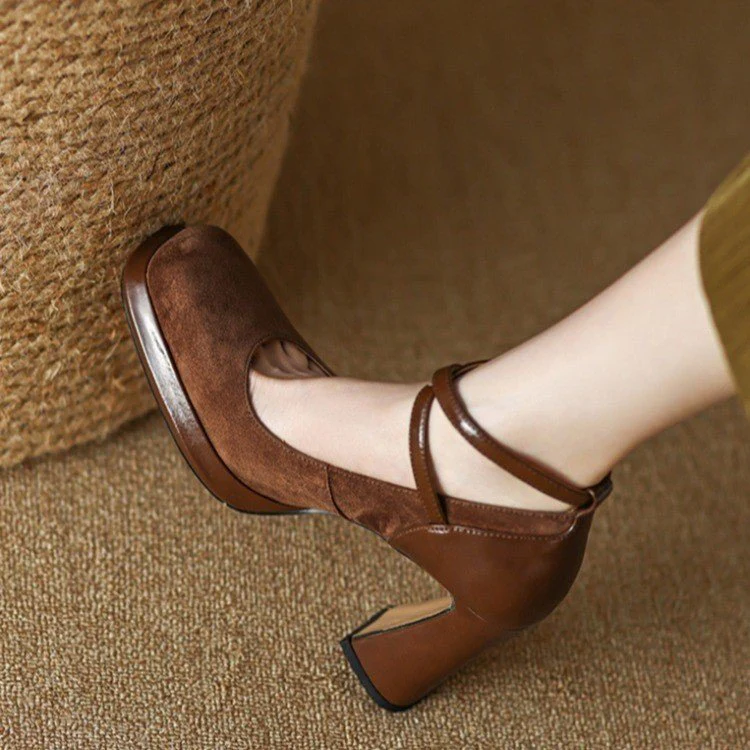 Damen Elegante Mary Jane Pumps mit Luxuriösem Blockabsatz Heidi-Mode - Image 4